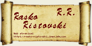 Raško Ristovski vizit kartica